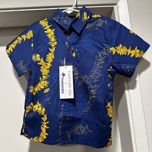BNWT Fighting Eel x Punahou Aloha Shirt Boys YXS (4)